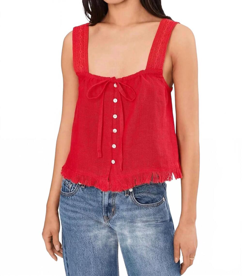 NEW FAHERTY sunny top in poppy red
